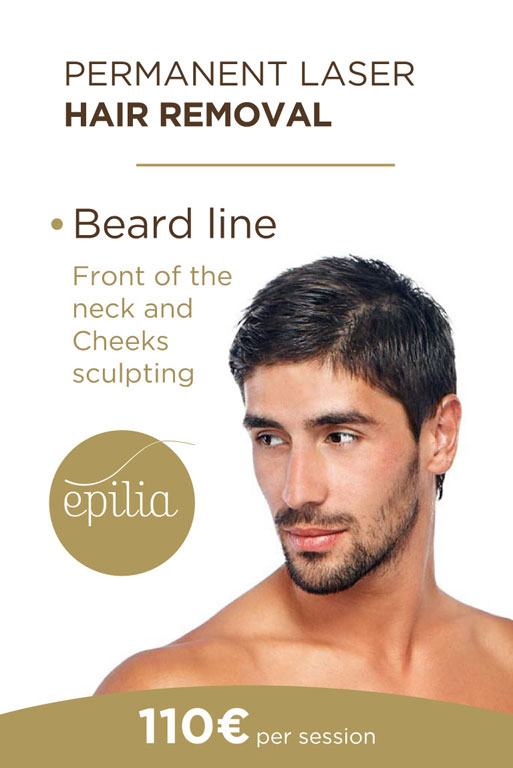 Laser hair removal beard line men