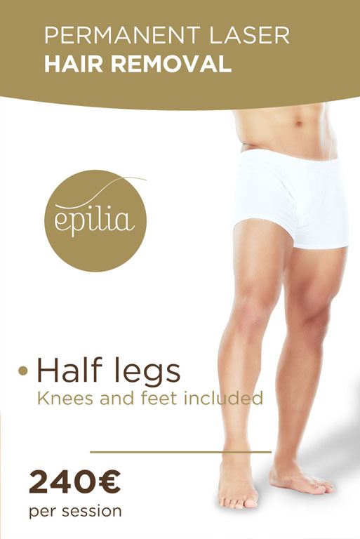 Laser hair removal half legs men