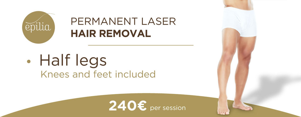 Laser hair removal half legs men