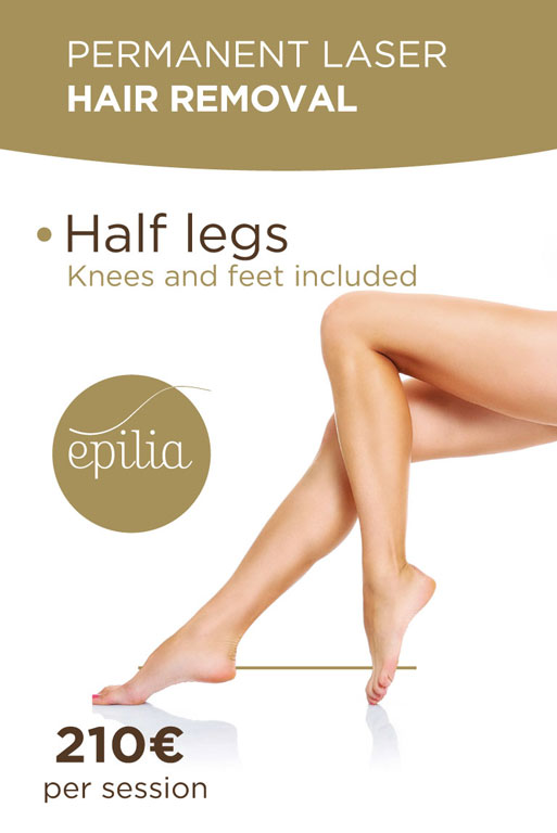 Laser hair removal half legs