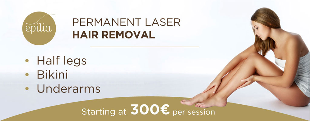 Laser hair removal packages underarms bikini and hafl legs